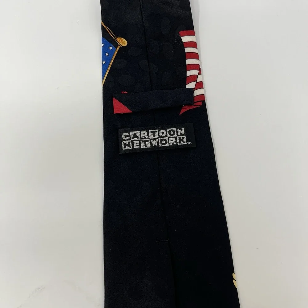 Vintage Cartoon Network Yogi Bear 1993 Patriotic Tie Hand Made In Korea